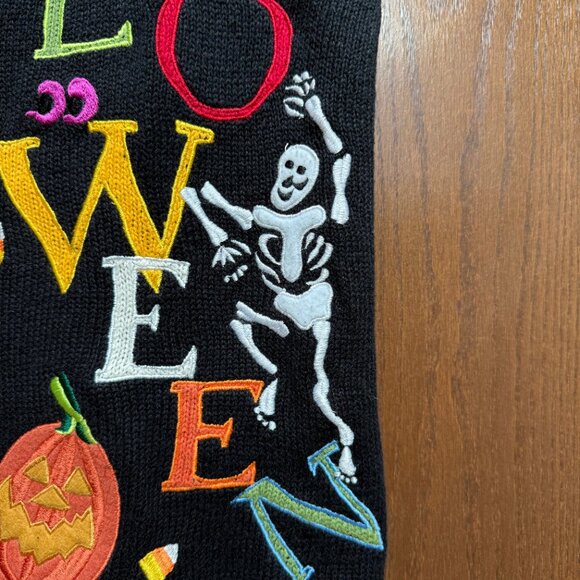 Black Halloween Sweater Vest Size Small Tiara International - Picture 3 of 7